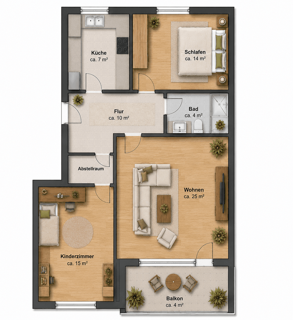 Pronájem bytu 3+1 78 m², Im Hespe 37, Garbsen, Dolní Sasko Pronájem bytu 3+1 78 m², Im Hespe 37, Garbsen, Dolní Sasko