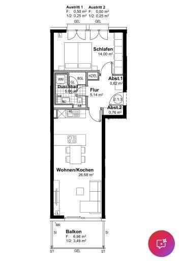 Pronájem bytu 2+1 57 m², Lilli-Kurowski-Straße 7, München, Bavorsko Pronájem bytu 2+1 57 m², Lilli-Kurowski-Straße 7, München, Bavorsko