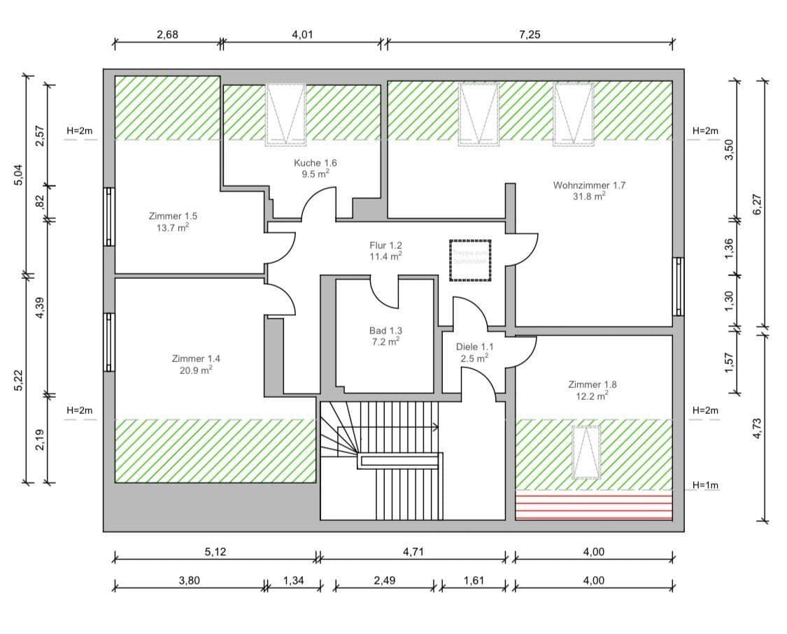 Prodej bytu 4+1 110 m², Dresdener Straße 15, Findorff, Bremen Prodej bytu 4+1 110 m², Dresdener Straße 15, Findorff, Bremen