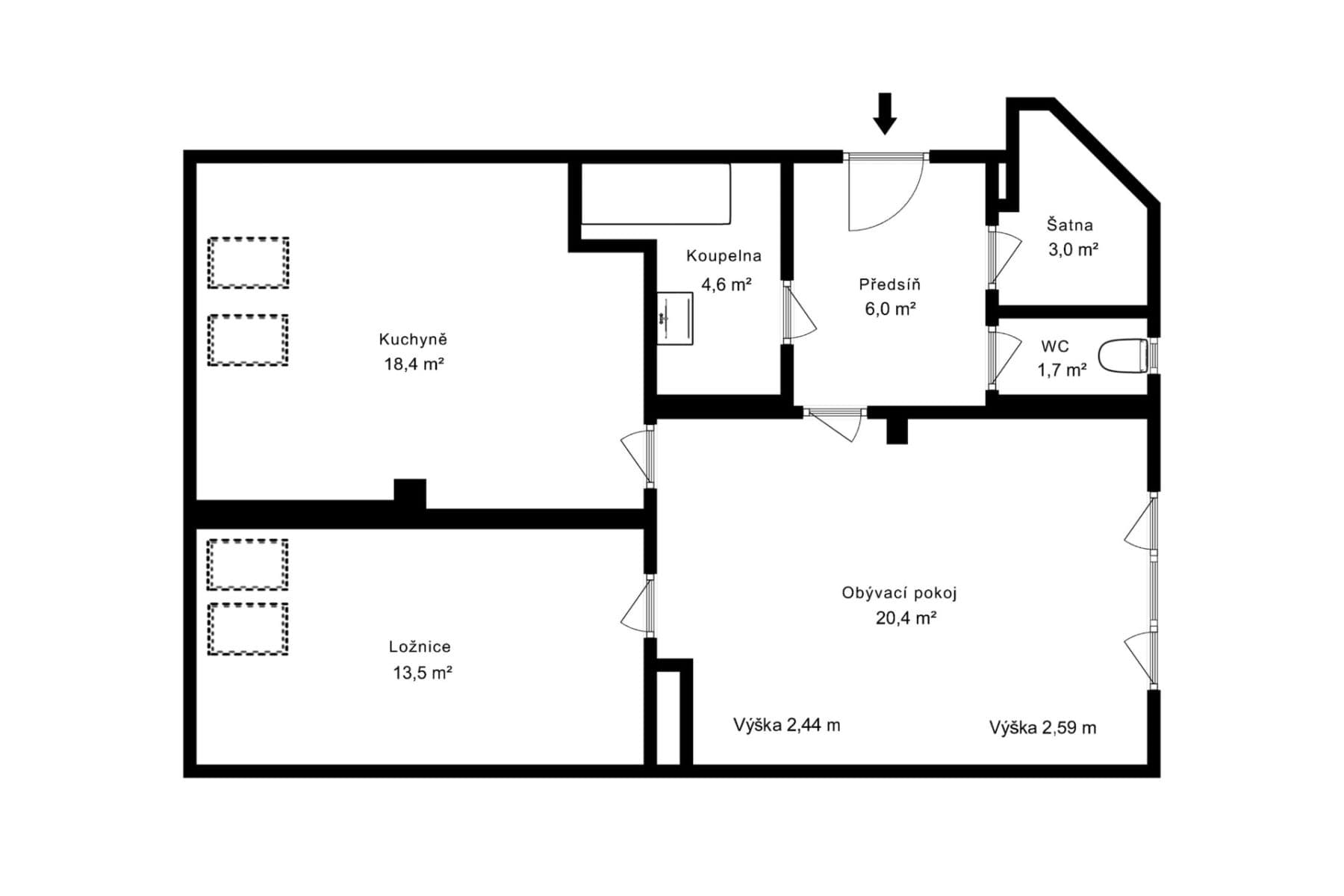 Prodej bytu 2+1 68 m², Primátorská, Praha, Praha Prodej bytu 2+1 68 m², Primátorská, Praha, Praha