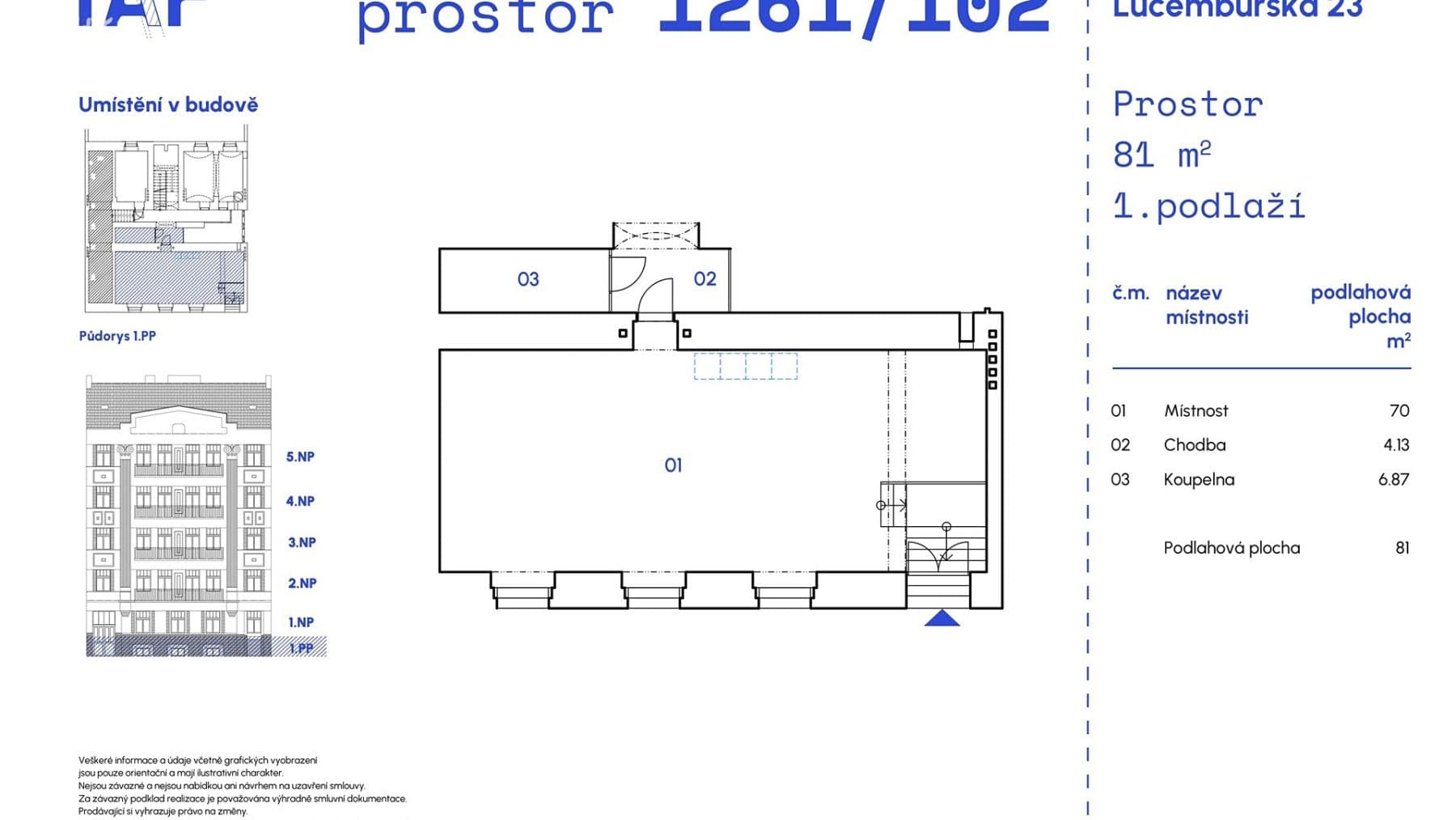 Prodej nebytového prostoru 81 m², Lucemburská, Praha, Praha Prodej nebytového prostoru 81 m², Lucemburská, Praha, Praha