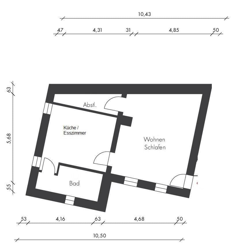 Pronájem bytu 2+1 53 m², Bruchsal, Bádensko-Württembersko Pronájem bytu 2+1 53 m², Bruchsal, Bádensko-Württembersko
