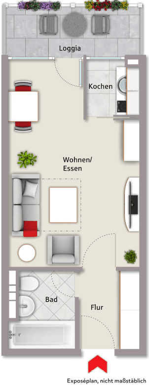 Pronájem bytu 1+1 29 m², Wichernstr. 14, Erlangen, Bavorsko Pronájem bytu 1+1 29 m², Wichernstr. 14, Erlangen, Bavorsko