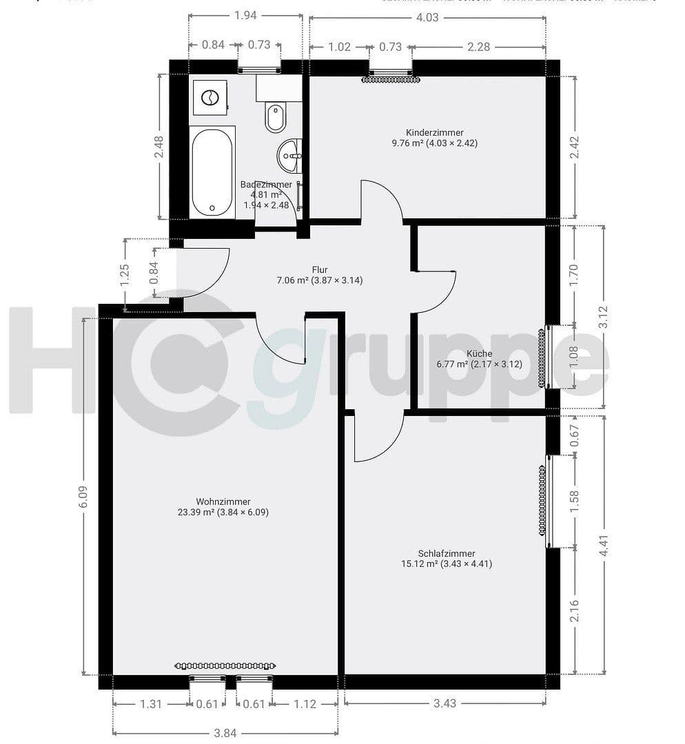 Pronájem bytu 3+1 56 m², Pattensen, Dolní Sasko Pronájem bytu 3+1 56 m², Pattensen, Dolní Sasko