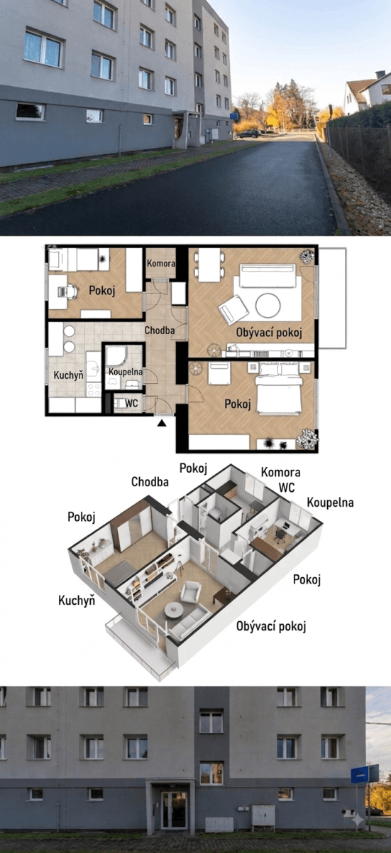 Pronájem bytu 3+1 74 m², Družstevní, Háj ve Slezsku, Moravskoslezský kraj Pronájem bytu 3+1 74 m², Družstevní, Háj ve Slezsku, Moravskoslezský kraj