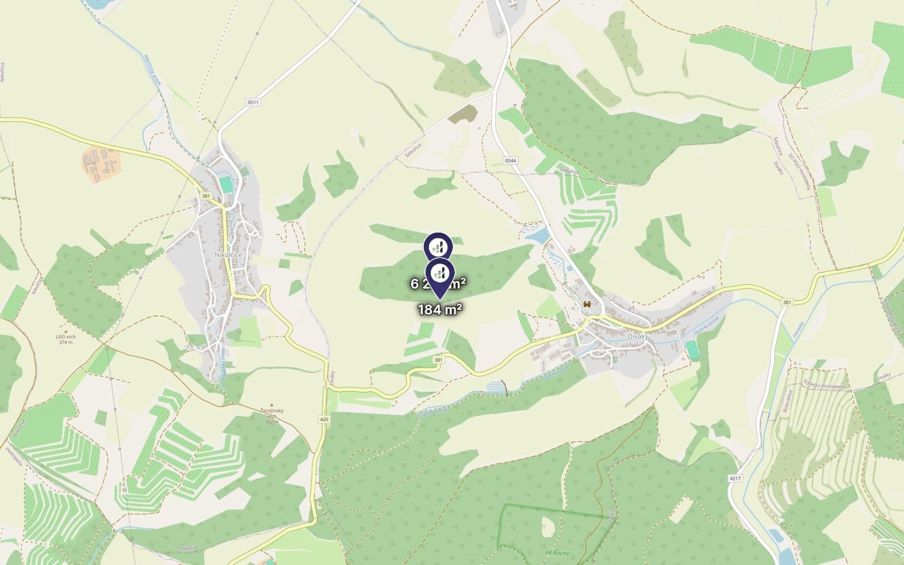 Prodej pozemku 6.415 m², Diváky, Jihomoravský kraj Prodej pozemku 6.415 m², Diváky, Jihomoravský kraj