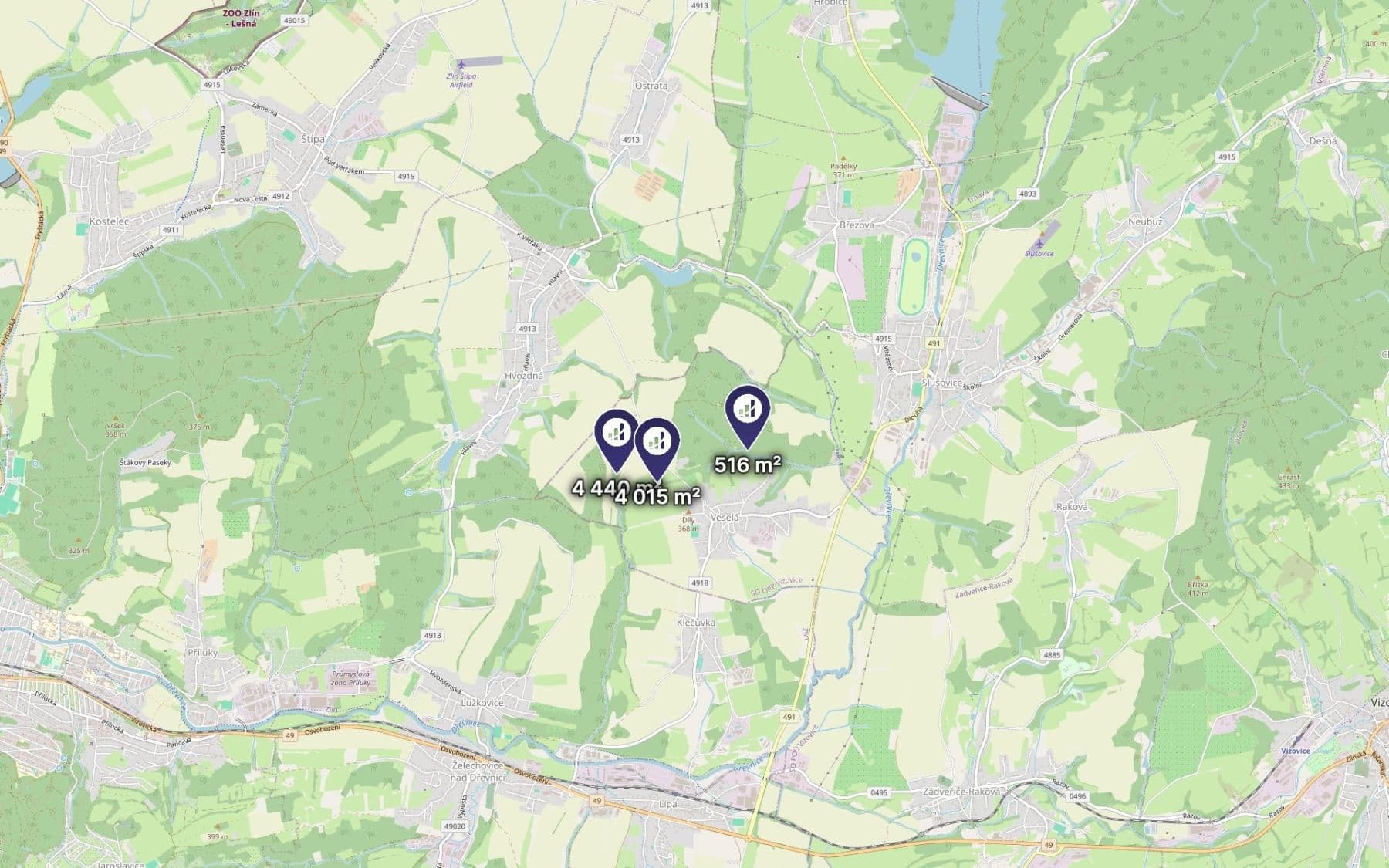 Prodej pozemku 8.971 m², Veselá, Zlínský kraj Prodej pozemku 8.971 m², Veselá, Zlínský kraj