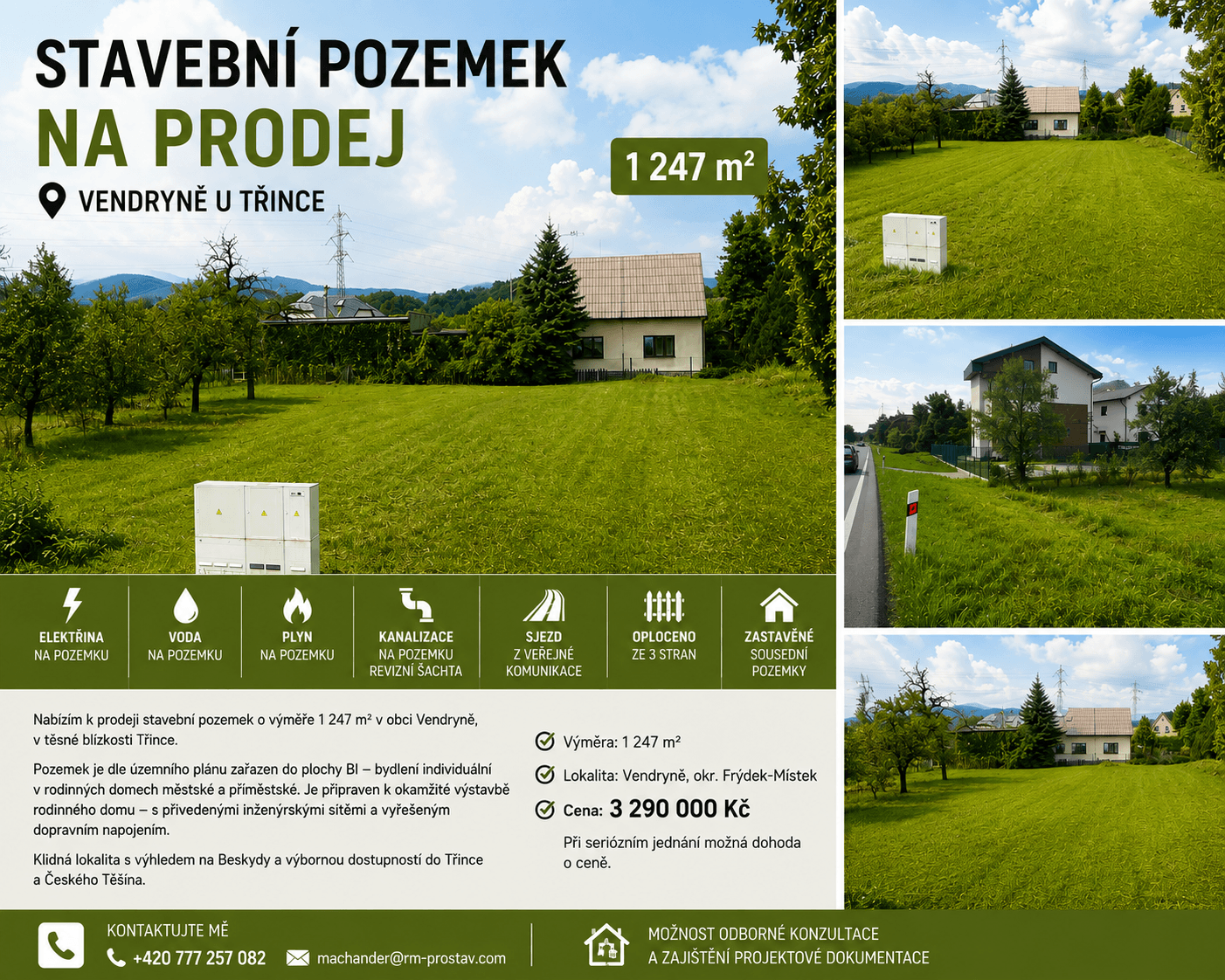 Prodej pozemku 1.247 m², Vendryně, Moravskoslezský kraj Prodej pozemku 1.247 m², Vendryně, Moravskoslezský kraj