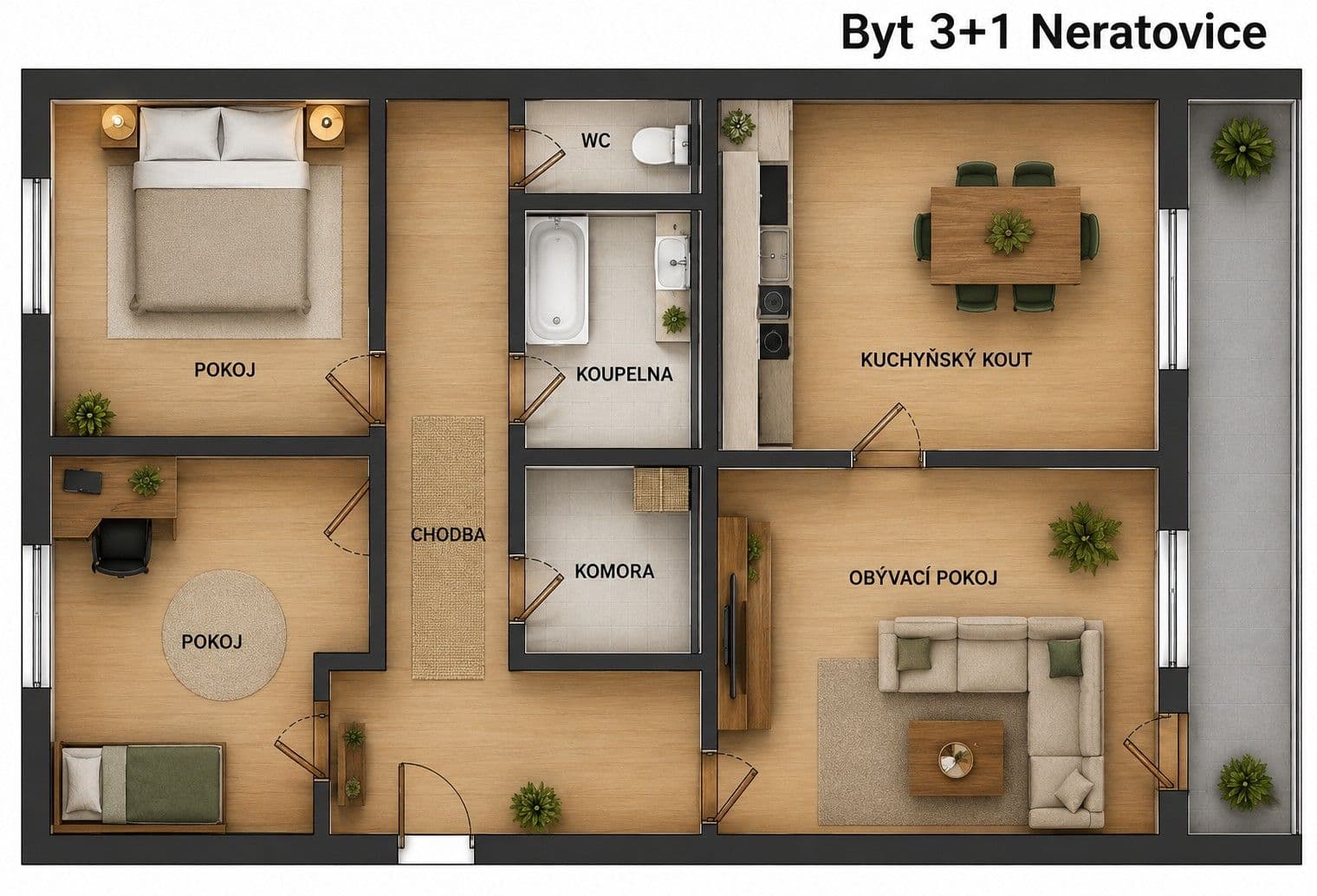 Prodej bytu 3+1 74 m², Za Jednotou, Neratovice, Středočeský kraj Prodej bytu 3+1 74 m², Za Jednotou, Neratovice, Středočeský kraj