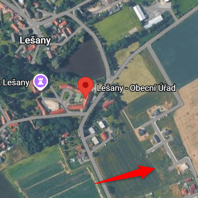 Pronájem pozemku 735 m², Lešany, Středočeský kraj Pronájem pozemku 735 m², Lešany, Středočeský kraj