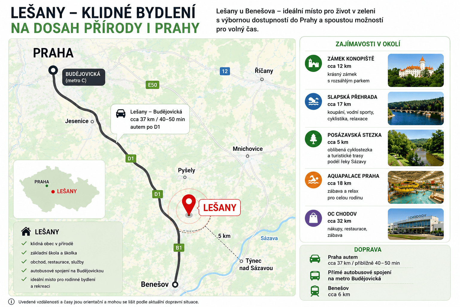 Pronájem pozemku 735 m², Lešany, Středočeský kraj Pronájem pozemku 735 m², Lešany, Středočeský kraj