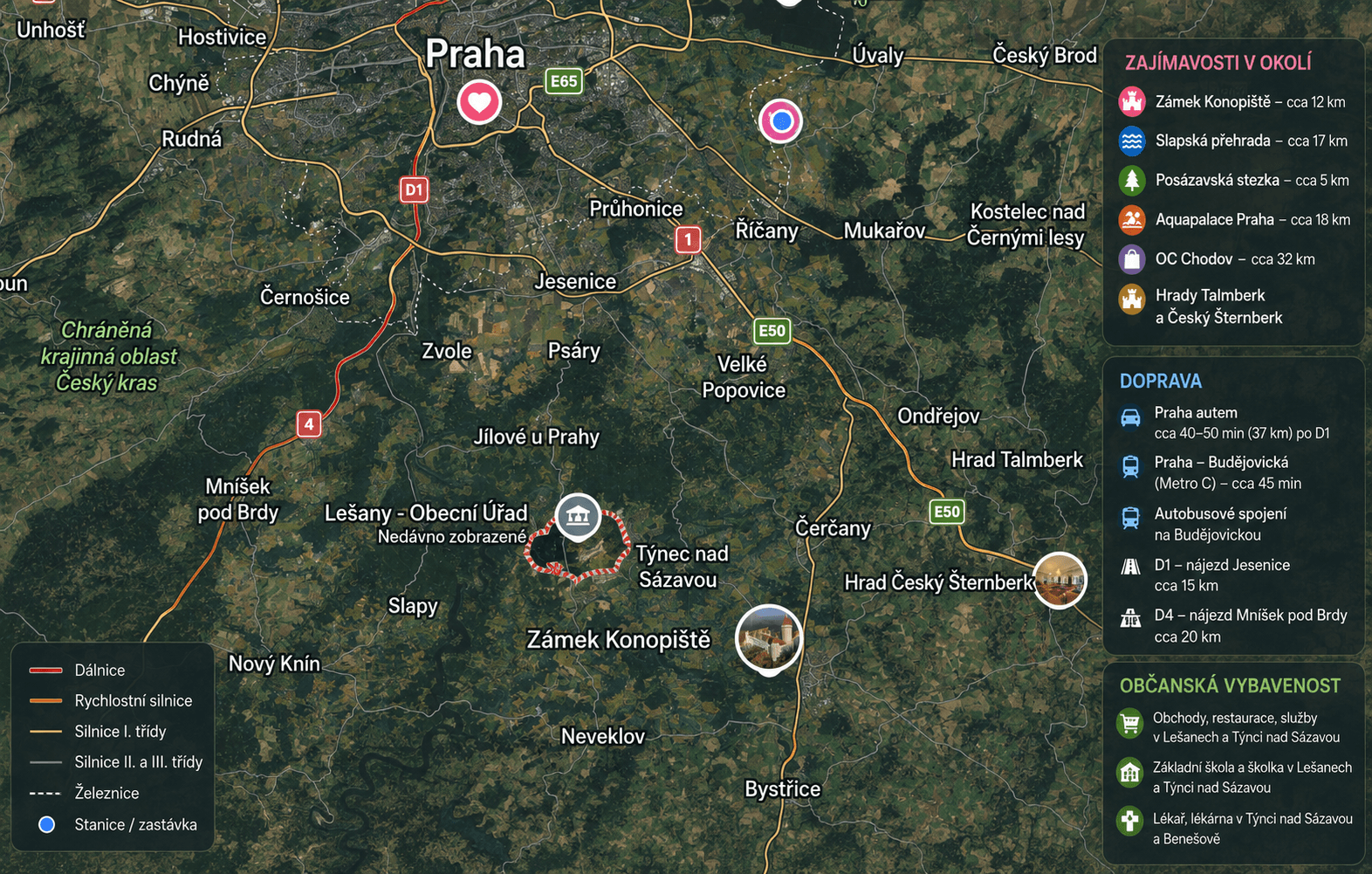 Pronájem pozemku 735 m², Lešany, Středočeský kraj Pronájem pozemku 735 m², Lešany, Středočeský kraj