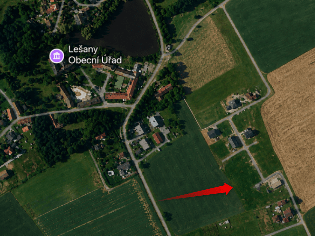 Pronájem pozemku 735 m², Lešany, Středočeský kraj Pronájem pozemku 735 m², Lešany, Středočeský kraj