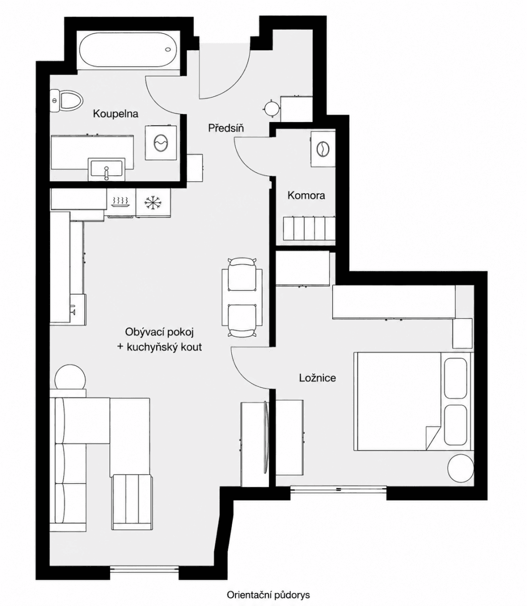 Prodej bytu 2+kk 56 m², Honzíkova, Praha, Praha Prodej bytu 2+kk 56 m², Honzíkova, Praha, Praha