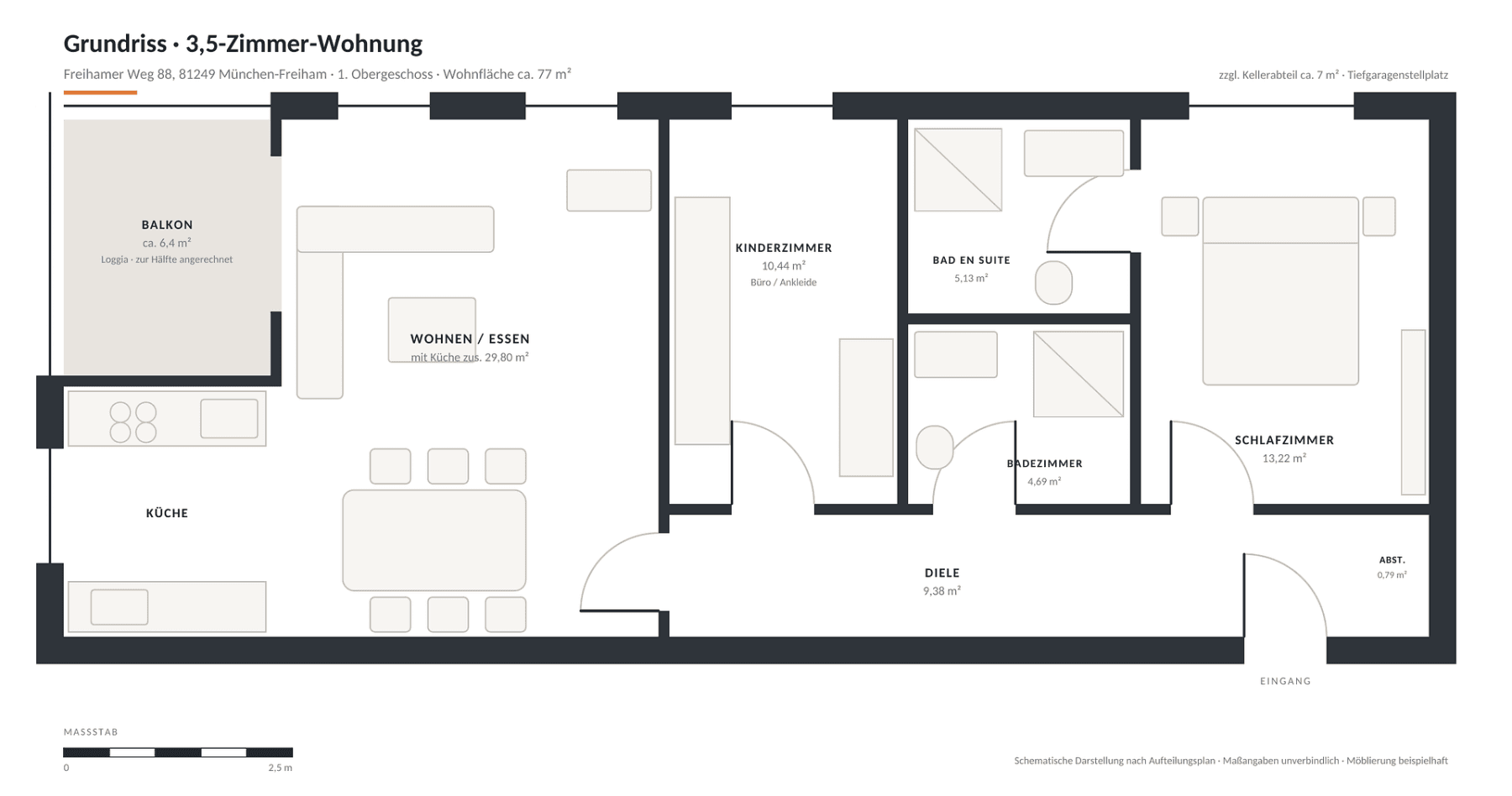 Pronájem bytu 3+1 79 m², Freihamer Weg 88, München, Bavorsko Pronájem bytu 3+1 79 m², Freihamer Weg 88, München, Bavorsko