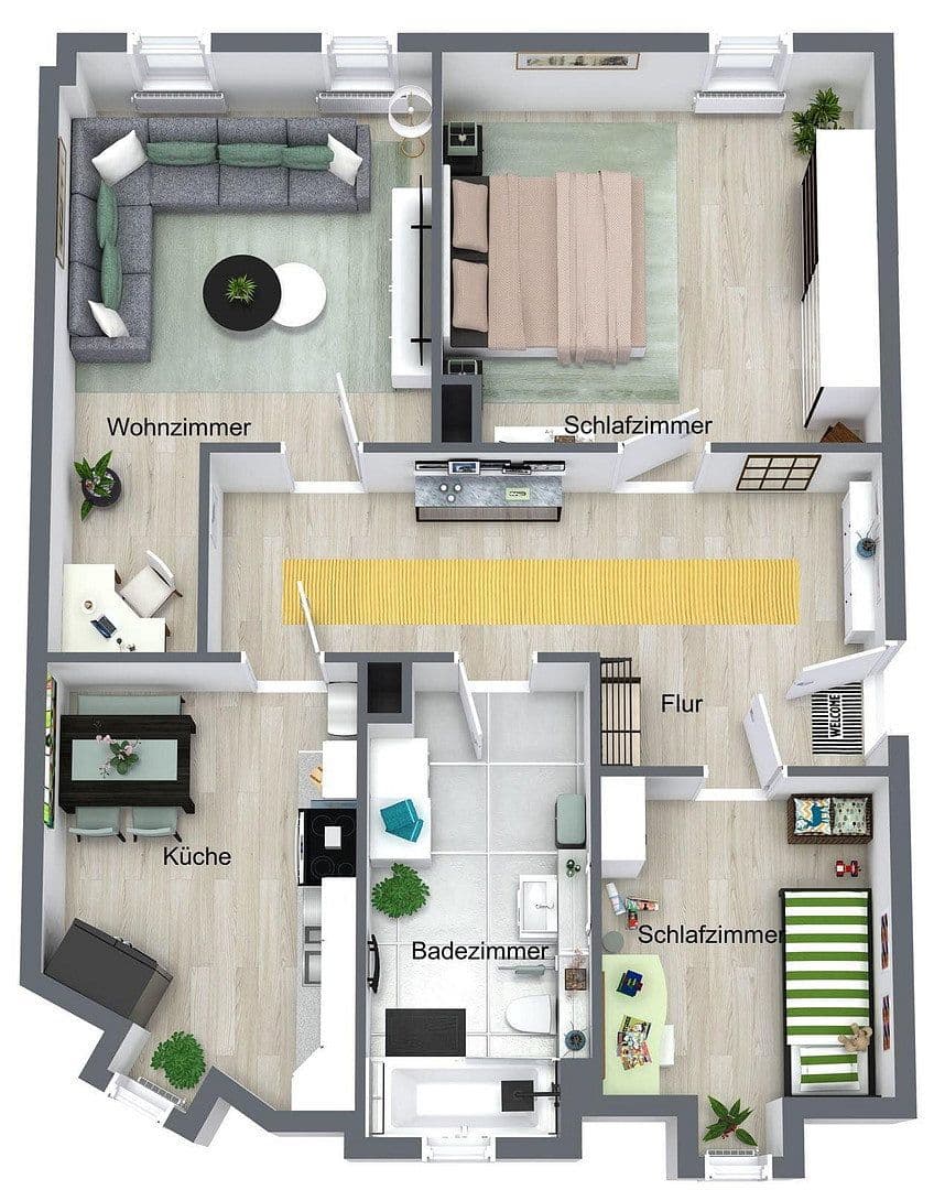 Pronájem bytu 3+1 84 m², Chemnitzer Str. 72, Meerane, Sasko Pronájem bytu 3+1 84 m², Chemnitzer Str. 72, Meerane, Sasko