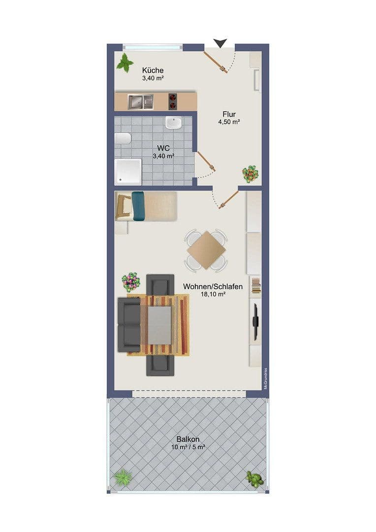 Pronájem bytu 1+1 30 m², Uhdestraße 47, München, Bavorsko Pronájem bytu 1+1 30 m², Uhdestraße 47, München, Bavorsko