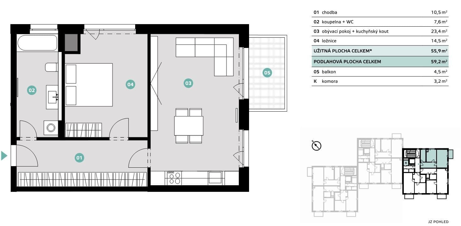 Pronájem bytu 2+kk 56 m², Slaný, Středočeský kraj Pronájem bytu 2+kk 56 m², Slaný, Středočeský kraj