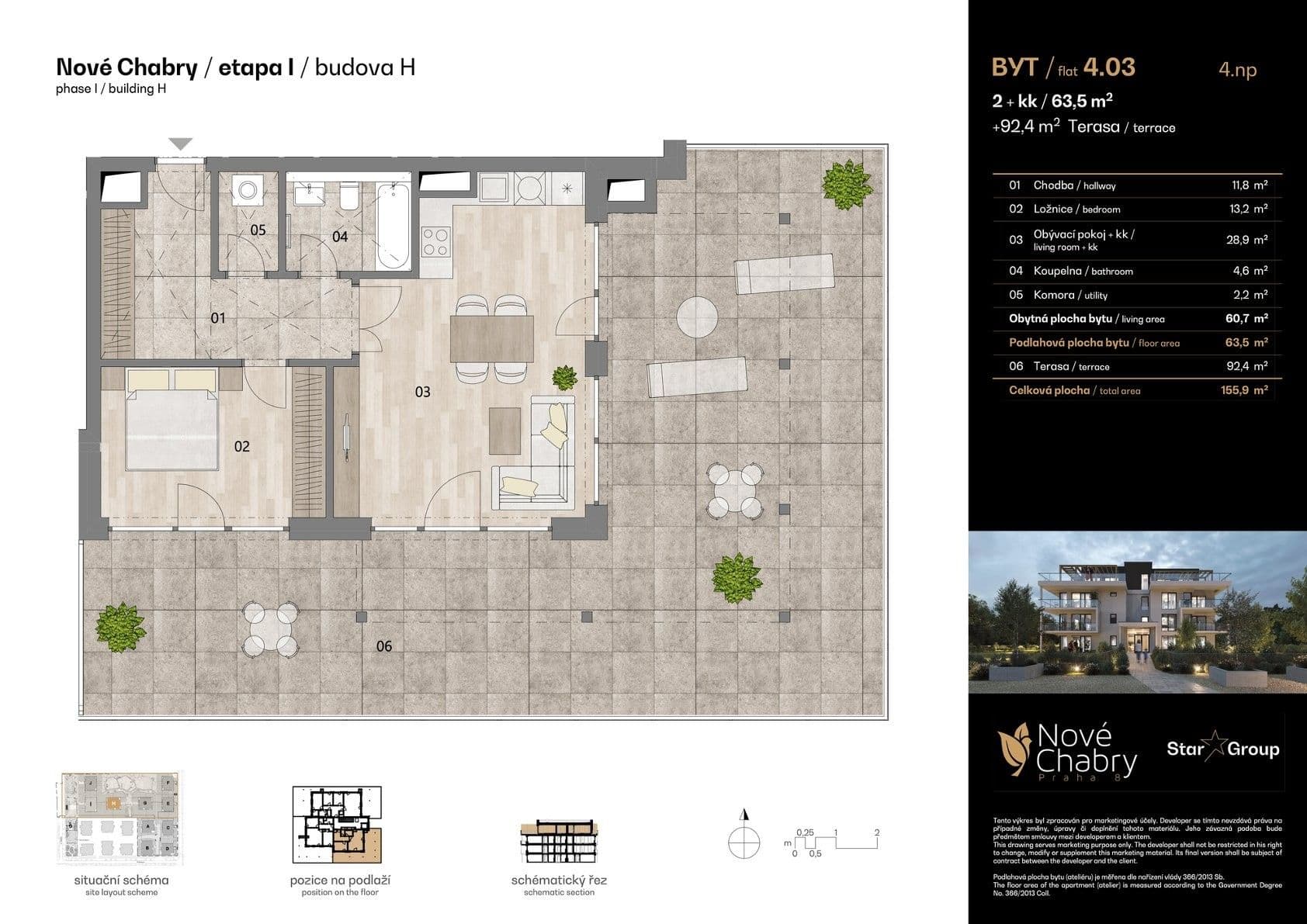 Pronájem bytu 2+kk 64 m², Za Pískovnou, Praha, Praha Pronájem bytu 2+kk 64 m², Za Pískovnou, Praha, Praha