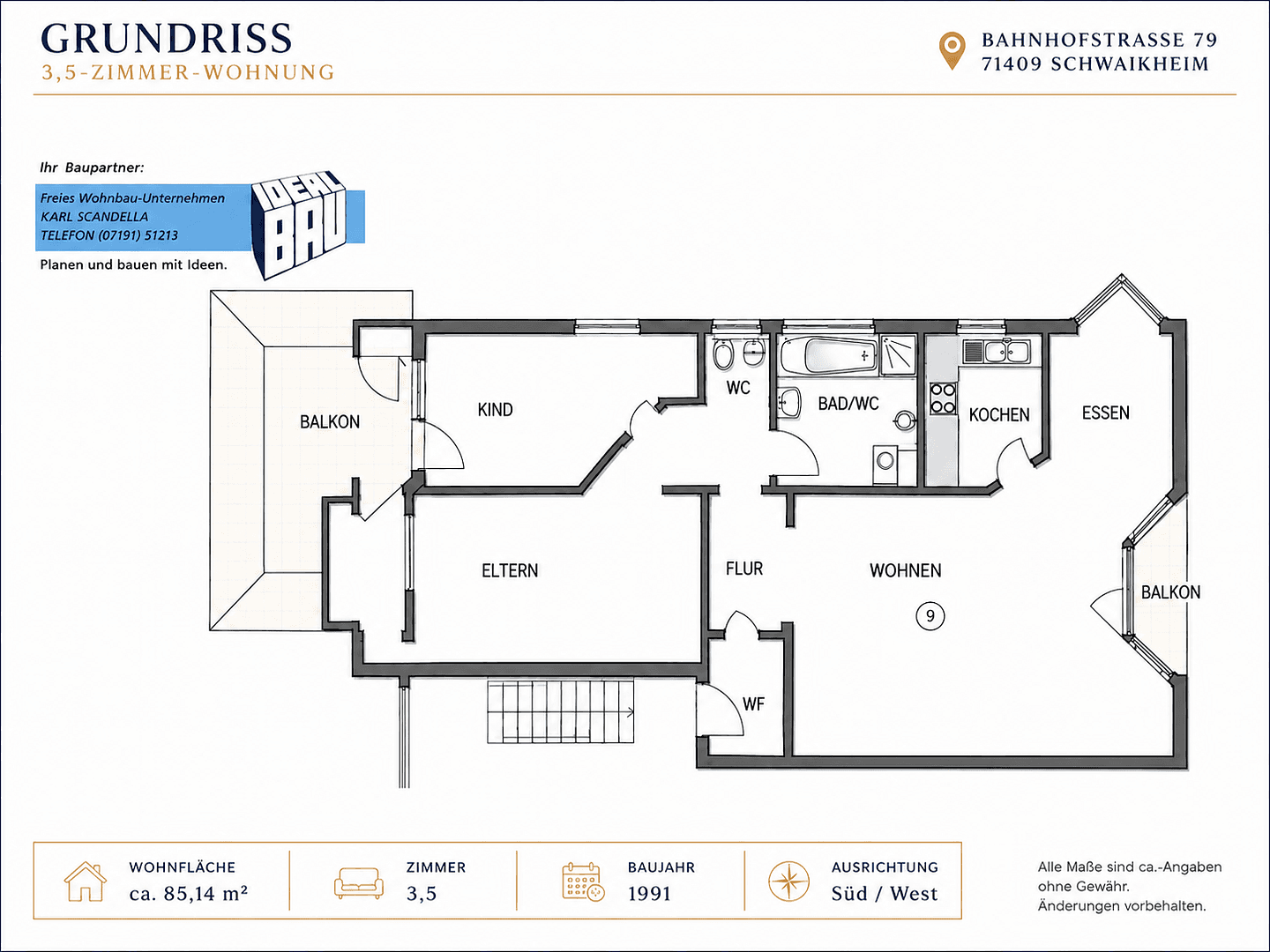 Prodej bytu 3+kk 85 m², Bahnhofstraße, Schwaikheim, Bádensko-Württembersko Prodej bytu 3+kk 85 m², Bahnhofstraße, Schwaikheim, Bádensko-Württembersko