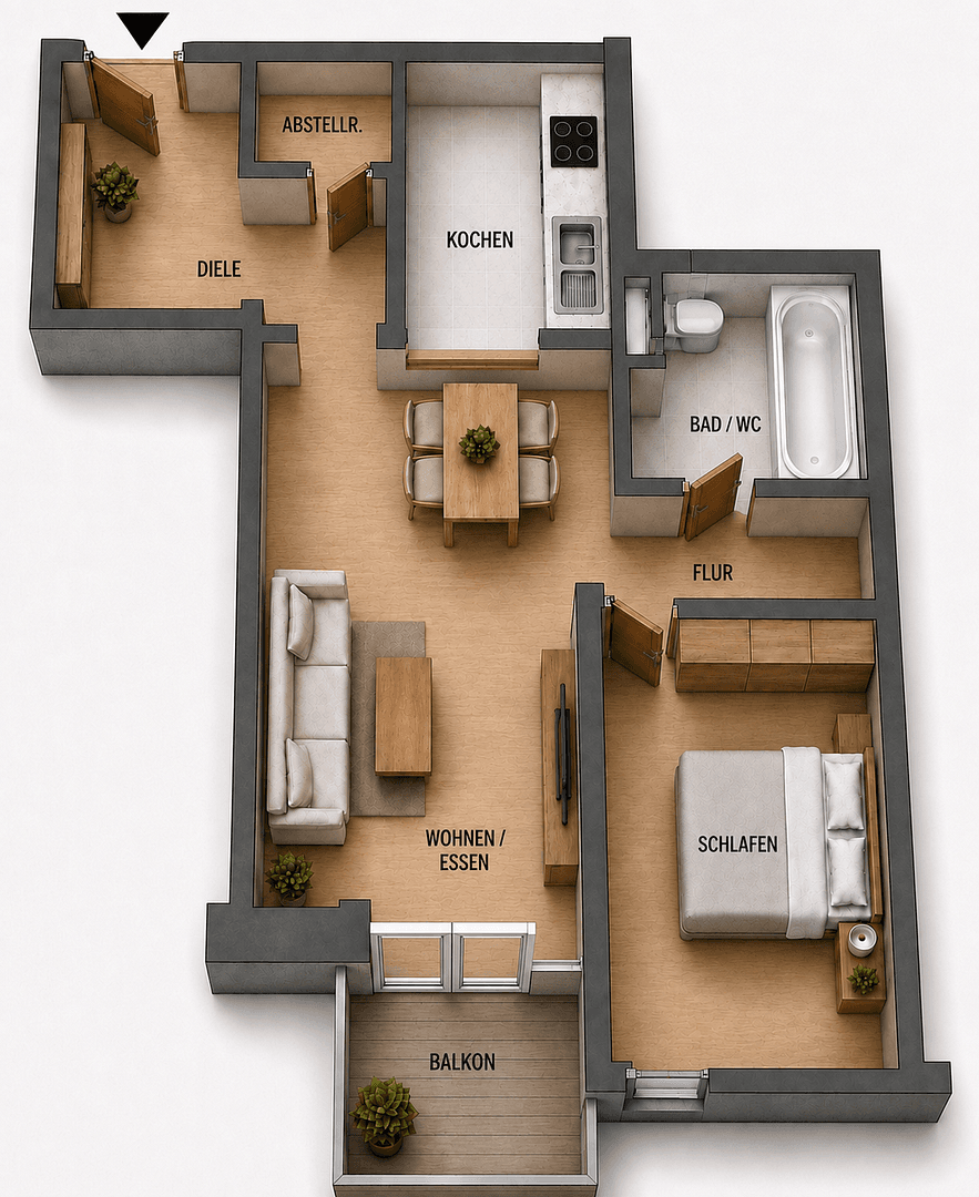 Pronájem bytu 2+1 48 m², Rosmarinweg 3, Fürth, Bavorsko Pronájem bytu 2+1 48 m², Rosmarinweg 3, Fürth, Bavorsko
