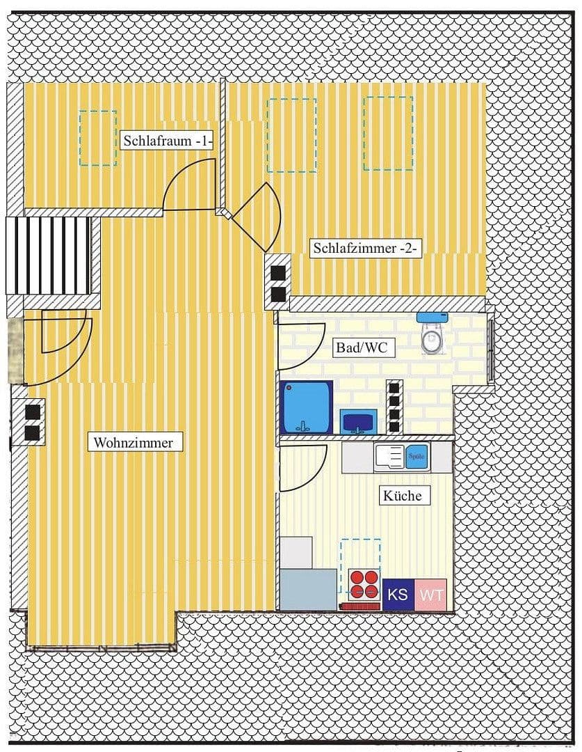 Pronájem bytu 3+1 47 m², Birkenweg 13, Bremerhaven, Bremen Pronájem bytu 3+1 47 m², Birkenweg 13, Bremerhaven, Bremen