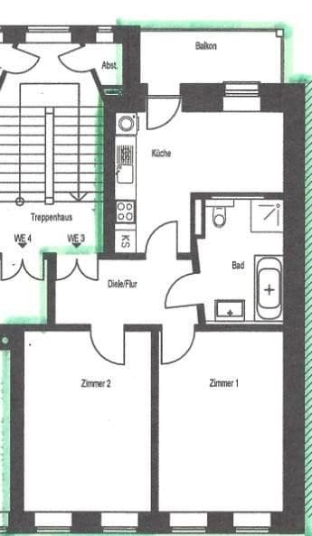Pronájem bytu 2+1 73 m², Weißestraße 11, Leipzig, Sasko Pronájem bytu 2+1 73 m², Weißestraße 11, Leipzig, Sasko