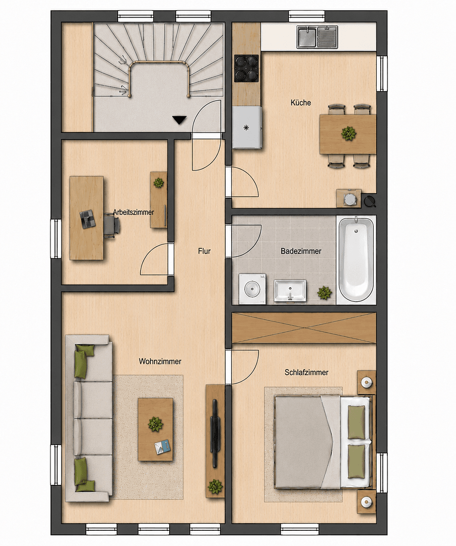 Pronájem bytu 3+1 64 m², Hechingen, Bádensko-Württembersko Pronájem bytu 3+1 64 m², Hechingen, Bádensko-Württembersko