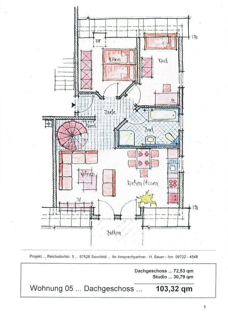 Pronájem bytu 4+1 103 m², Reichsdorfstraße 5, Sennfeld, Bavorsko Pronájem bytu 4+1 103 m², Reichsdorfstraße 5, Sennfeld, Bavorsko