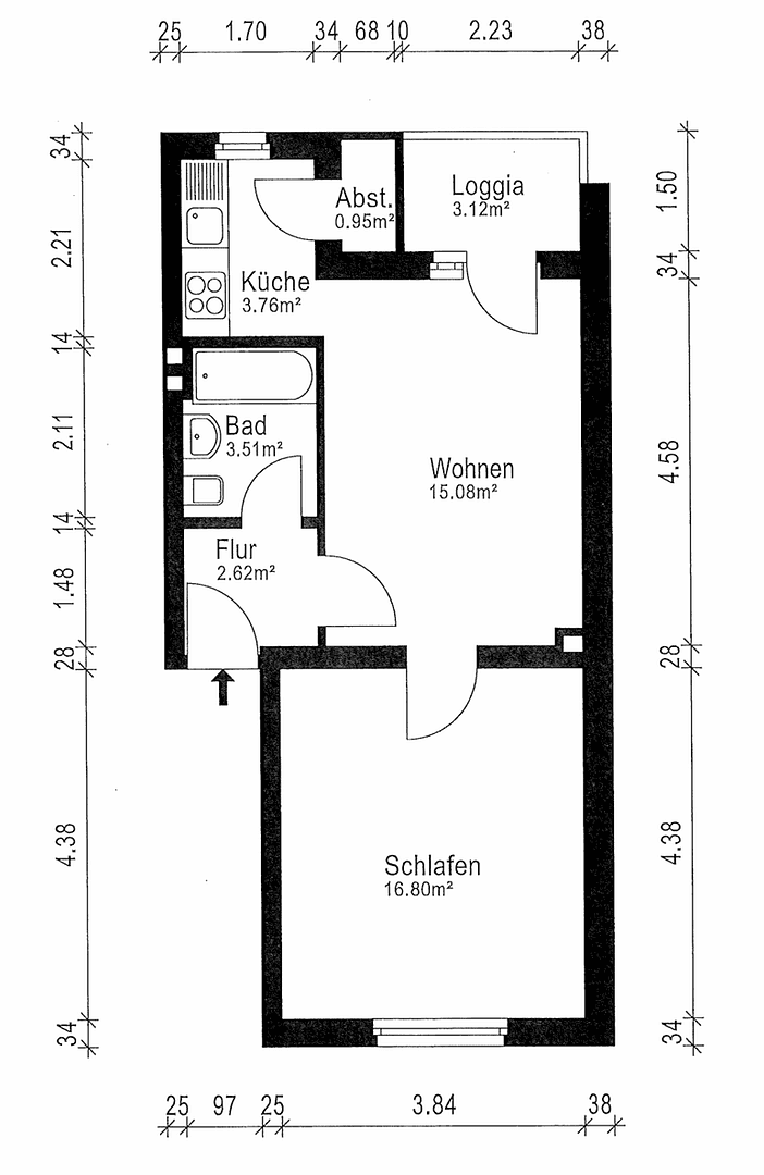 Pronájem bytu 2+1 44 m², Leipziger Str. 49, Essen, Severní Porýní-Vestfálsko Pronájem bytu 2+1 44 m², Leipziger Str. 49, Essen, Severní Porýní-Vestfálsko