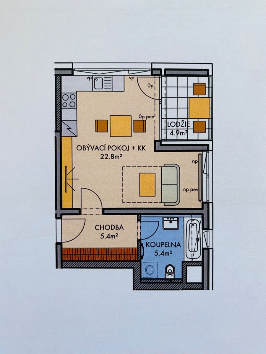 Pronájem bytu 1+kk 34 m², Stočesova, Praha, Praha Pronájem bytu 1+kk 34 m², Stočesova, Praha, Praha