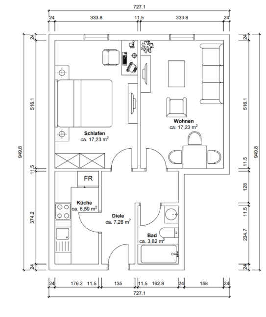 Prodej bytu 2+1 54 m², Essen, Severní Porýní-Vestfálsko Prodej bytu 2+1 54 m², Essen, Severní Porýní-Vestfálsko