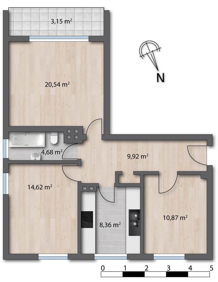 Pronájem bytu 3+1 70 m², Kreuzstr. 25, Wuppertal-Oberbarmen, Severní Porýní-Vestfálsko Pronájem bytu 3+1 70 m², Kreuzstr. 25, Wuppertal-Oberbarmen, Severní Porýní-Vestfálsko