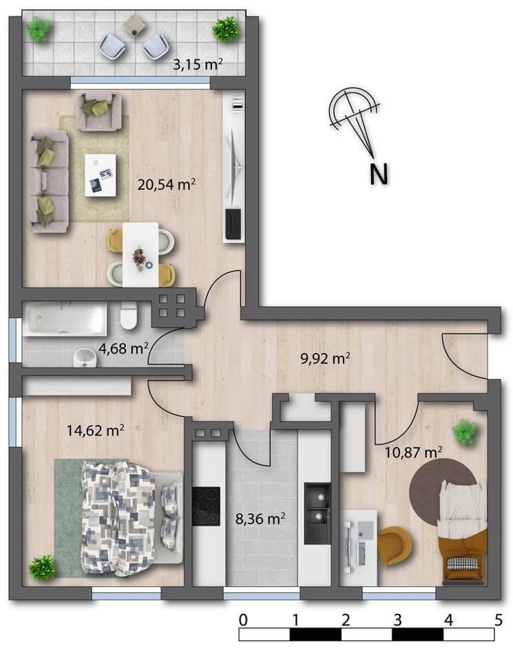 Pronájem bytu 3+1 70 m², Kreuzstr. 25, Wuppertal-Oberbarmen, Severní Porýní-Vestfálsko Pronájem bytu 3+1 70 m², Kreuzstr. 25, Wuppertal-Oberbarmen, Severní Porýní-Vestfálsko