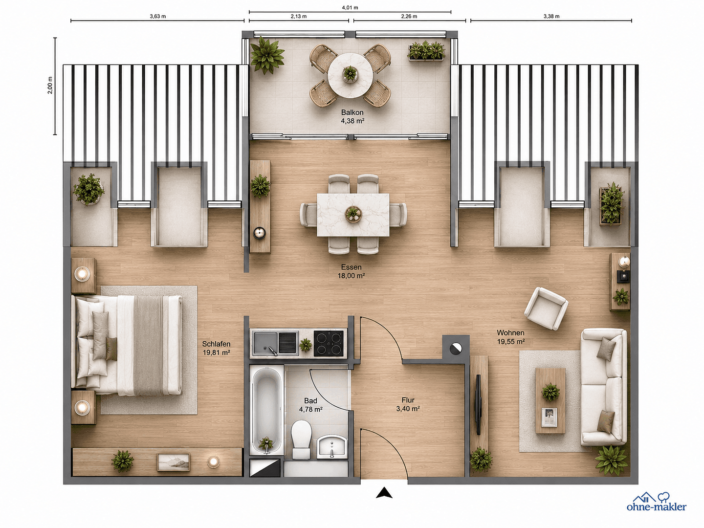 Prodej bytu 2+1 69 m², Grafing bei München, Bavorsko Prodej bytu 2+1 69 m², Grafing bei München, Bavorsko