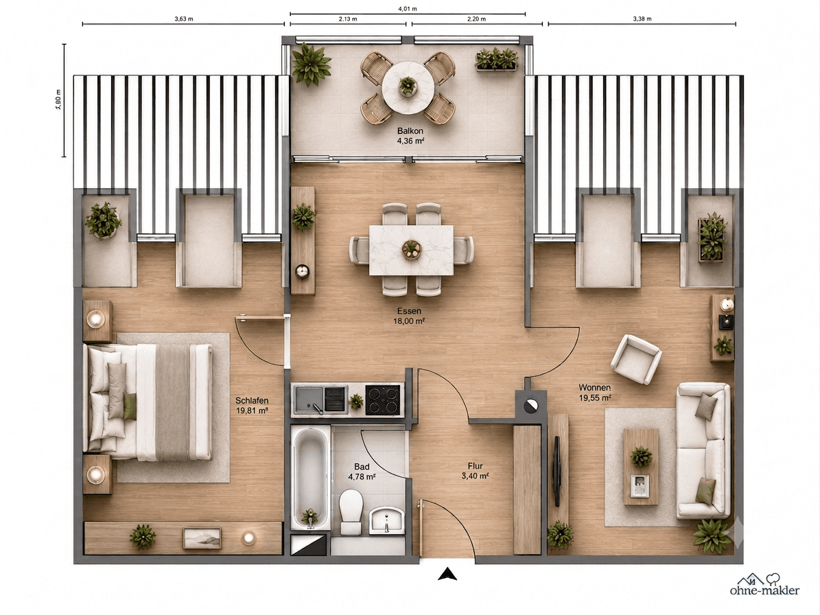 Prodej bytu 2+1 69 m², Grafing bei München, Bavorsko Prodej bytu 2+1 69 m², Grafing bei München, Bavorsko