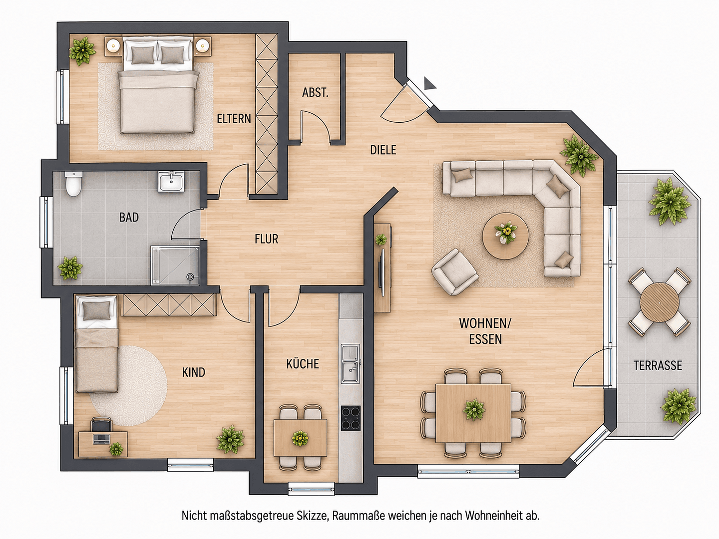 Pronájem bytu 3+1 88 m², Puderbach, Porýní-Falc Pronájem bytu 3+1 88 m², Puderbach, Porýní-Falc