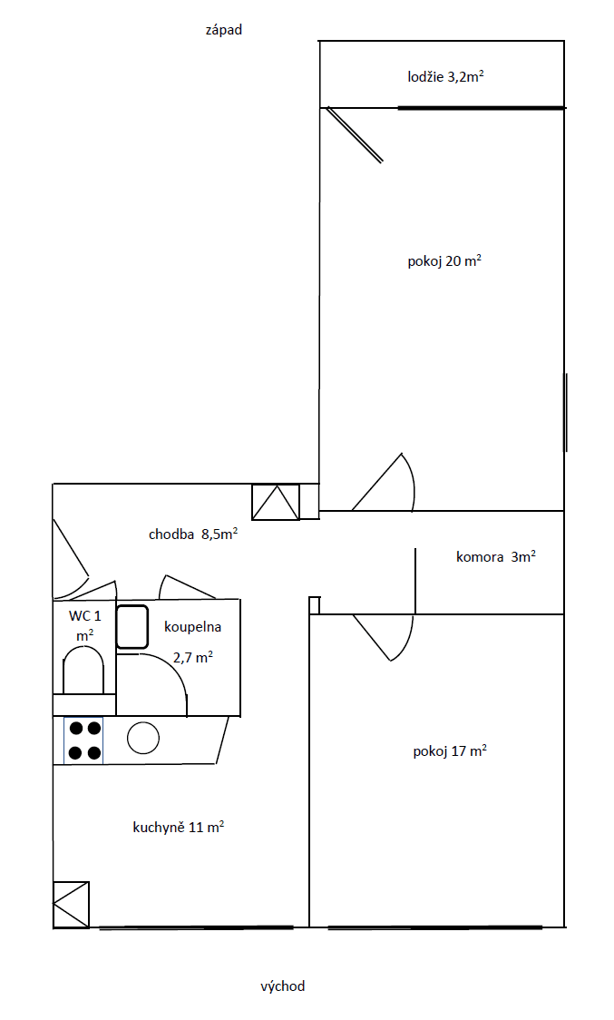 Pronájem bytu 2+1 60 m², Za Nemocnicí, Sedlčany, Středočeský kraj Pronájem bytu 2+1 60 m², Za Nemocnicí, Sedlčany, Středočeský kraj