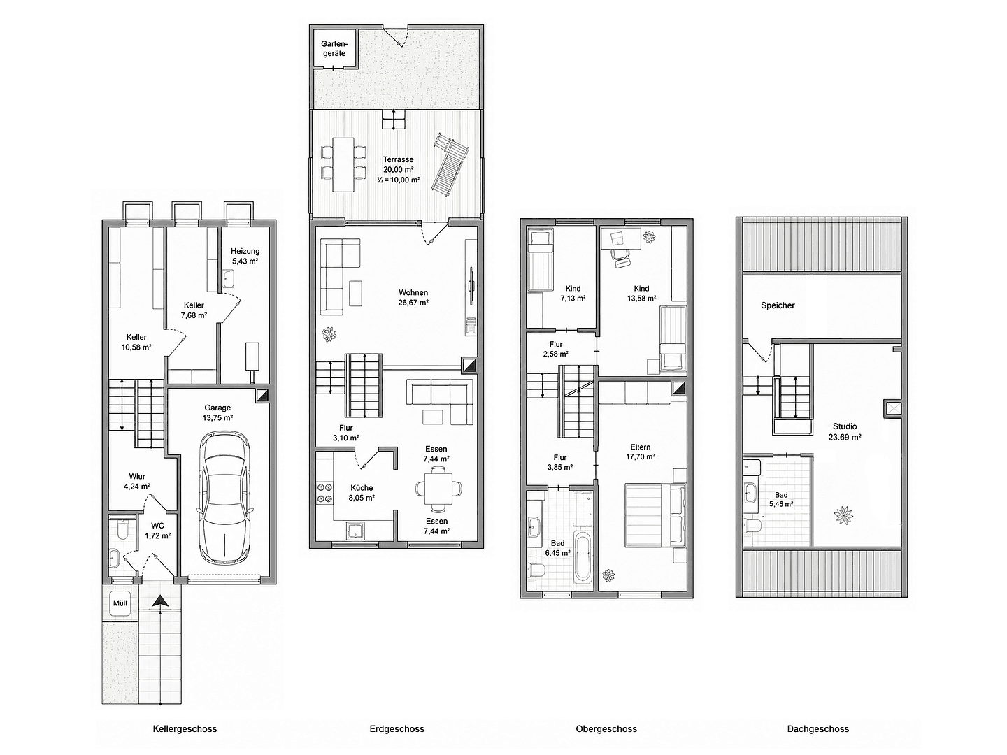 Prodej domu 140 m², pozemek 159 m², Oberschleissheim, Bavorsko Prodej domu 140 m², pozemek 159 m², Oberschleissheim, Bavorsko
