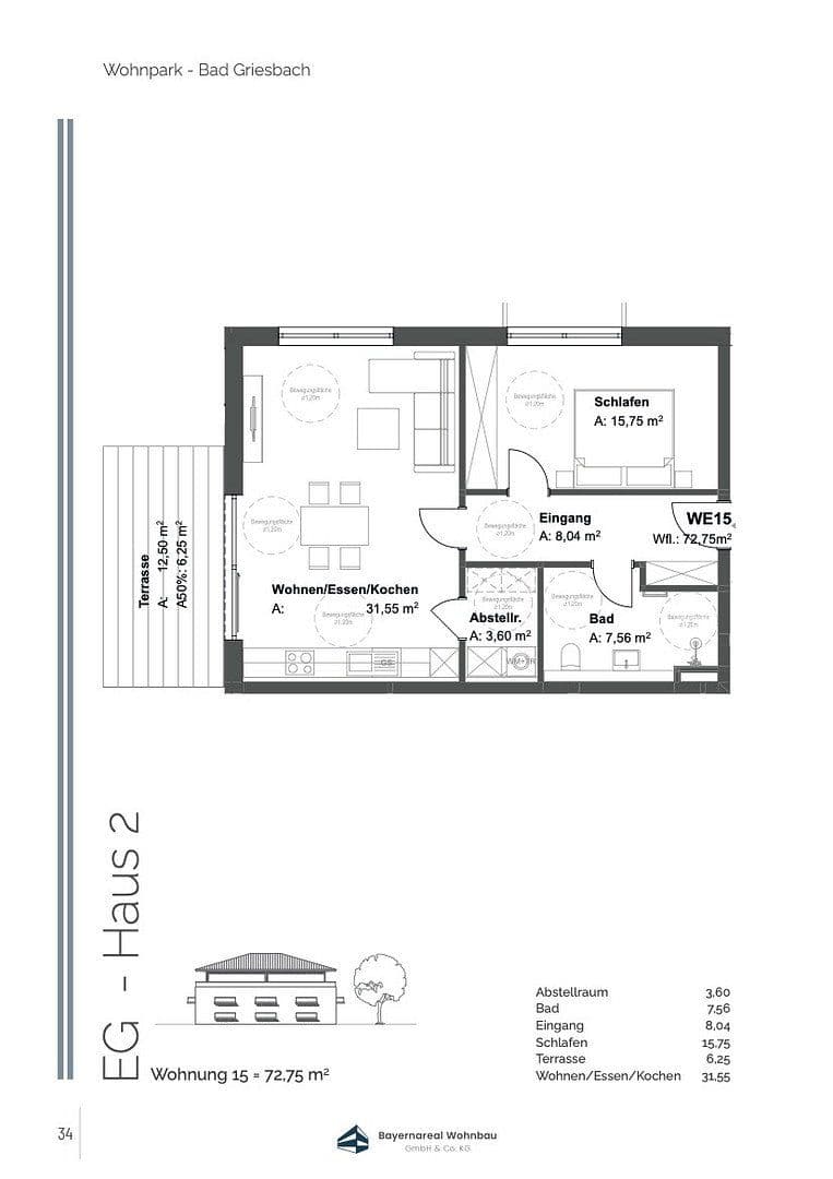 Pronájem bytu 2+1 73 m², Am Steinkart 5c, Bad Griesbach i.Rottal, Bavorsko Pronájem bytu 2+1 73 m², Am Steinkart 5c, Bad Griesbach i.Rottal, Bavorsko