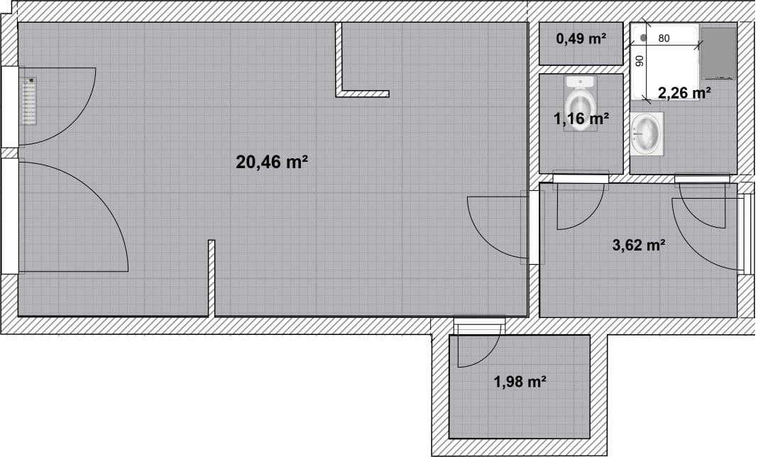 Pronájem bytu 1+kk 30 m², Pod Lysinami, Praha, Praha Pronájem bytu 1+kk 30 m², Pod Lysinami, Praha, Praha