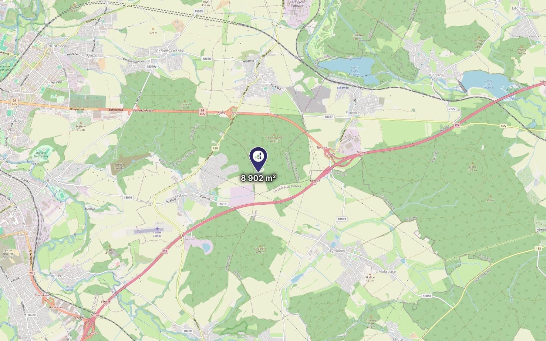 Prodej pozemku 8.902 m², Kyšice, Plzeňský kraj Prodej pozemku 8.902 m², Kyšice, Plzeňský kraj