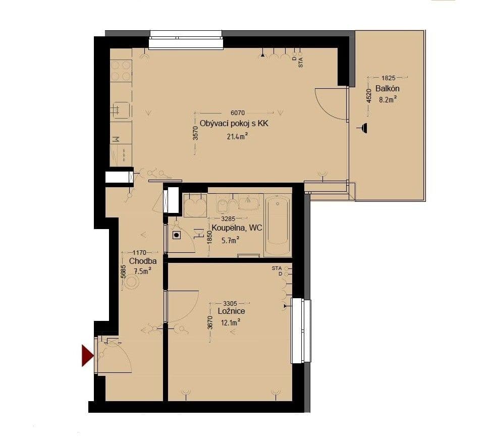 Prodej bytu 2+kk 58 m², Chodská, Trutnov, Královéhradecký kraj Prodej bytu 2+kk 58 m², Chodská, Trutnov, Královéhradecký kraj