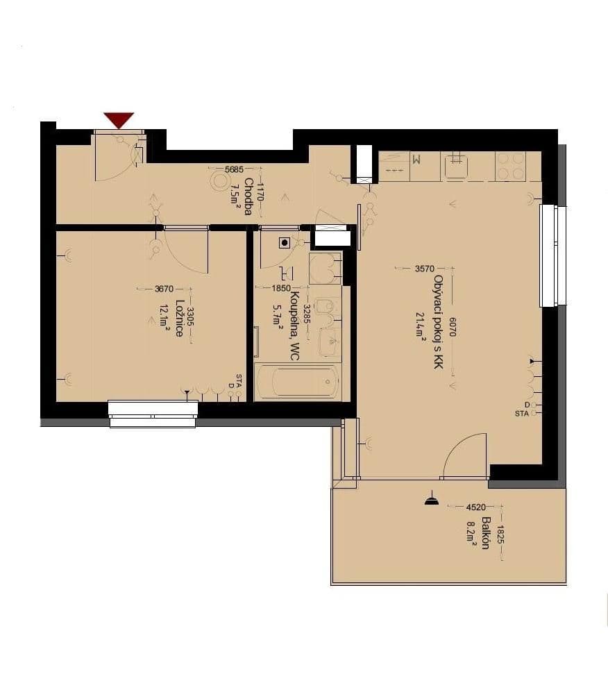 Prodej bytu 2+kk 60 m², Chodská, Trutnov, Královéhradecký kraj Prodej bytu 2+kk 60 m², Chodská, Trutnov, Královéhradecký kraj