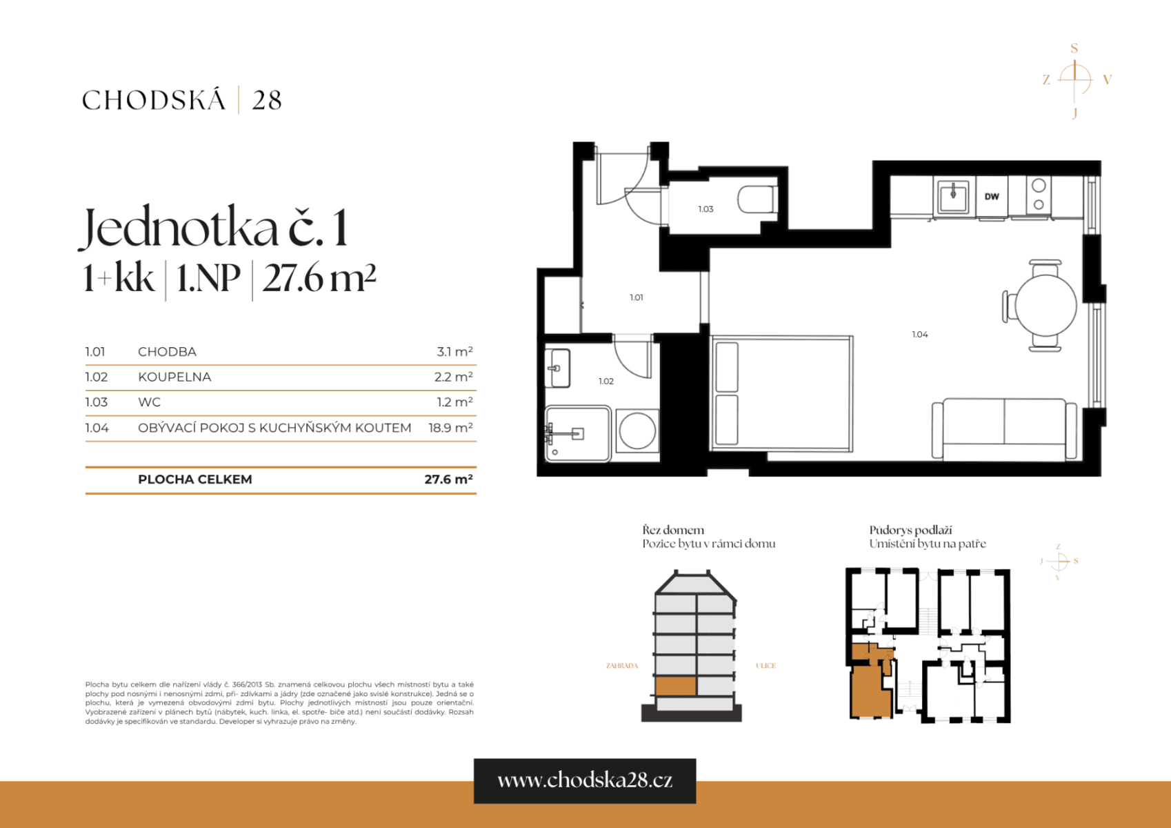 Prodej bytu 1+kk 28 m², Chodská, Praha, Praha Prodej bytu 1+kk 28 m², Chodská, Praha, Praha
