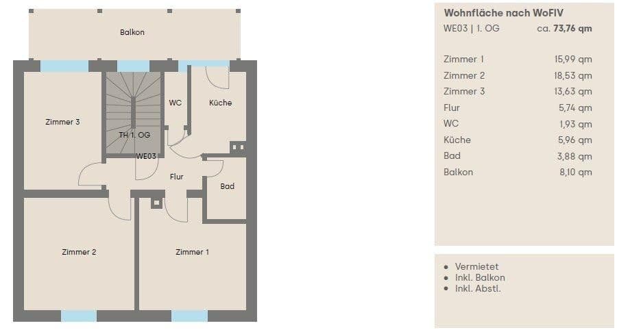 Pronájem bytu 3+1 74 m², Talstraße 34a, Stuttgart, Bádensko-Württembersko Pronájem bytu 3+1 74 m², Talstraße 34a, Stuttgart, Bádensko-Württembersko
