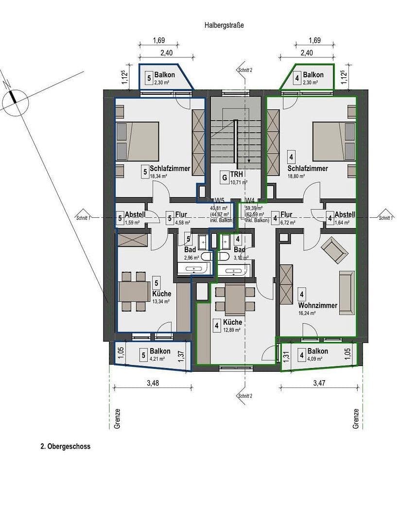 Prodej bytu 1+kk 45 m², Halbergstraße 39, Ludwigshafen am Rhein, Porýní-Falc Prodej bytu 1+kk 45 m², Halbergstraße 39, Ludwigshafen am Rhein, Porýní-Falc