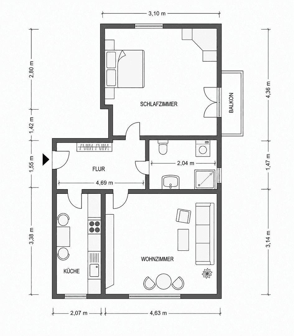 Prodej bytu 2+1 50 m², Volksdorfer Straße 22, Hamburg, Hamburg Prodej bytu 2+1 50 m², Volksdorfer Straße 22, Hamburg, Hamburg