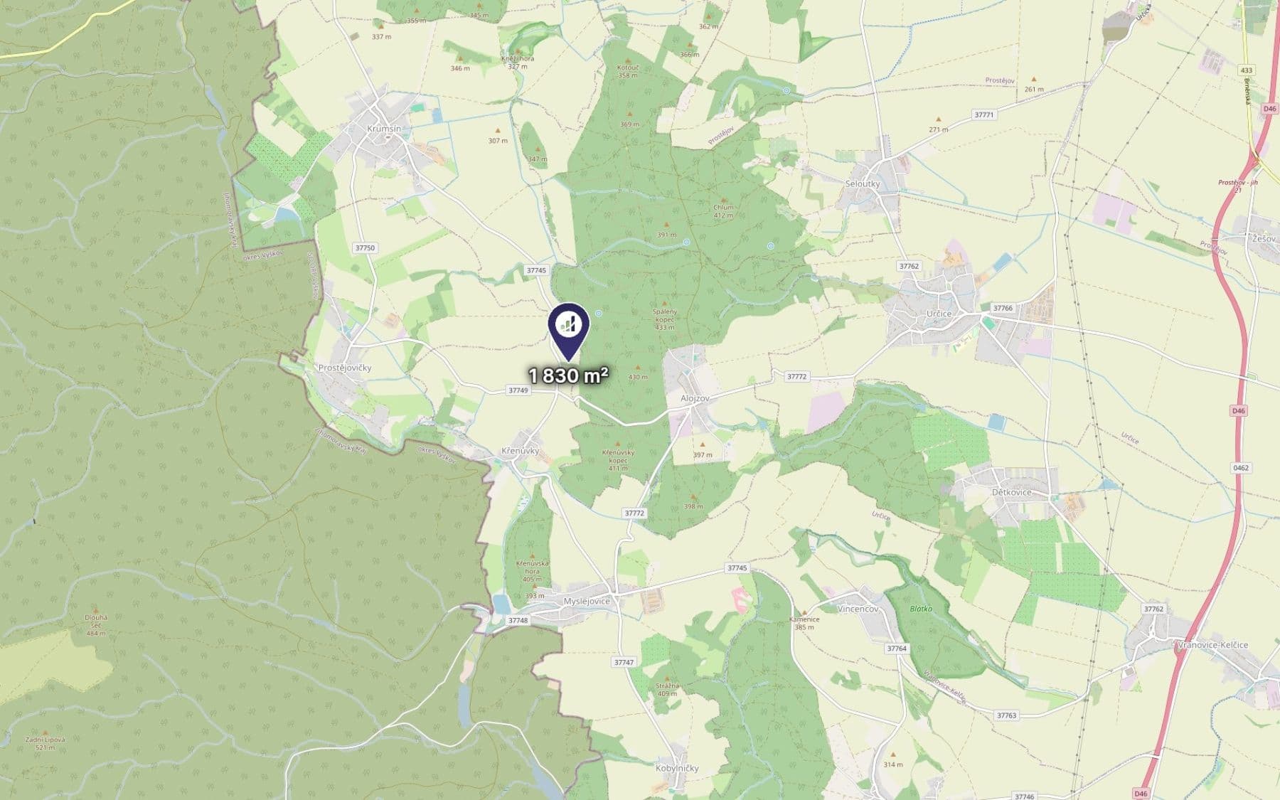 Prodej pozemku 1.830 m², Myslejovice, Olomoucký kraj Prodej pozemku 1.830 m², Myslejovice, Olomoucký kraj