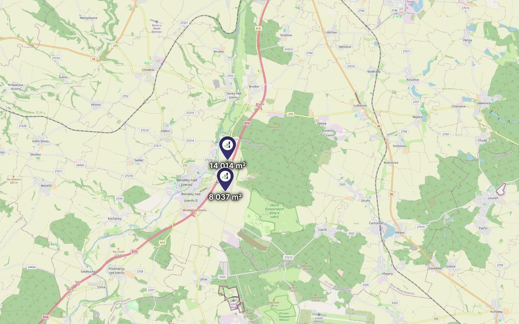 Prodej pozemku 22.051 m², Benátky nad Jizerou, Středočeský kraj Prodej pozemku 22.051 m², Benátky nad Jizerou, Středočeský kraj